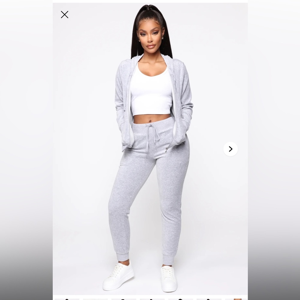 Women's velour lounge set - gray